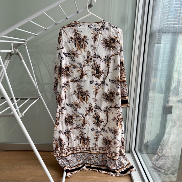 Open front print cover up kimono - Picture 4 of 4